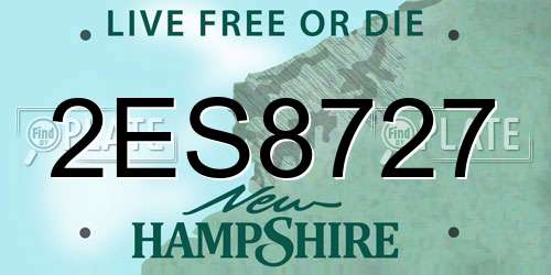 2ES8727 New Hampshire License Plate