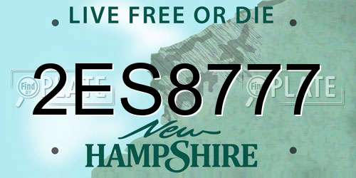 2ES8777 New Hampshire License Plate