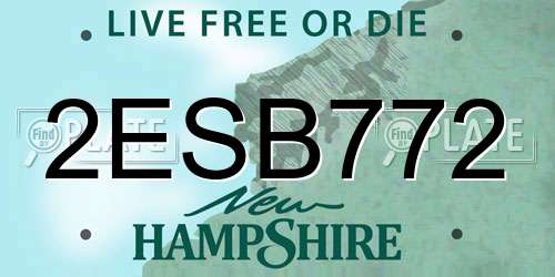 2ESB772 New Hampshire License Plate