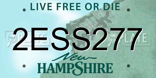 2ESS277 New Hampshire License Plate