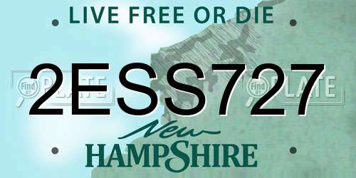 2ESS727 New Hampshire License Plate