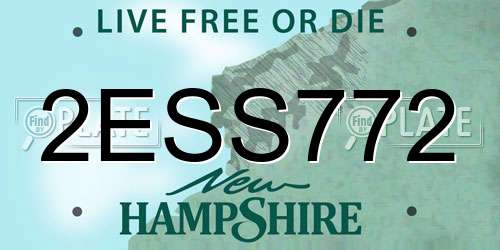 2ESS772 New Hampshire License Plate