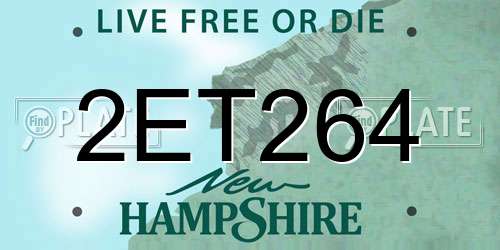 2ET264 New Hampshire License Plate