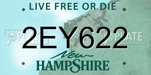 2EY622 New Hampshire License Plate