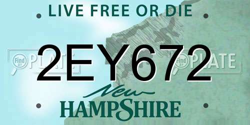 2EY672 New Hampshire License Plate