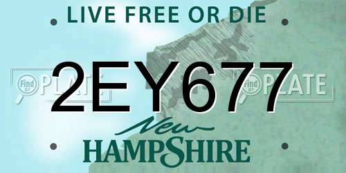 2EY677 New Hampshire License Plate