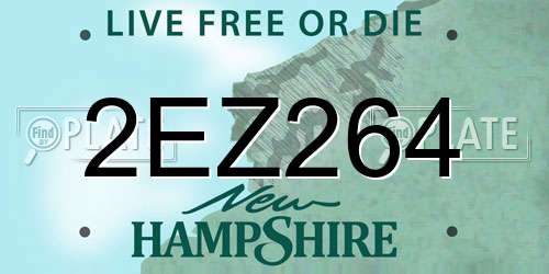 2EZ264 New Hampshire License Plate