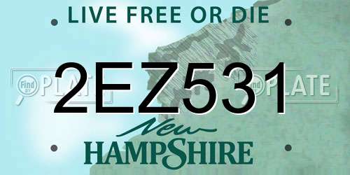 2EZ531 New Hampshire License Plate