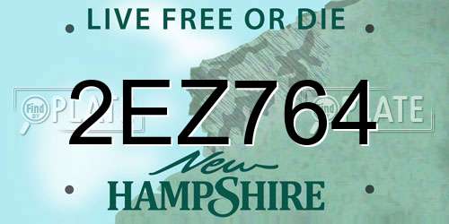 2EZ764 New Hampshire License Plate