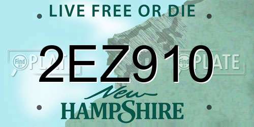 2EZ910 New Hampshire License Plate
