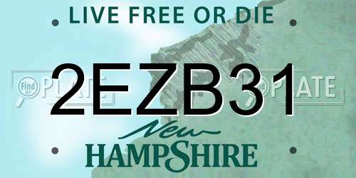 2EZB31 New Hampshire License Plate