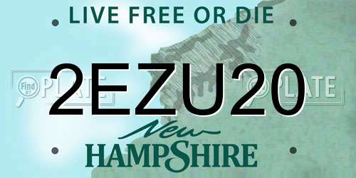 2EZU20 New Hampshire License Plate