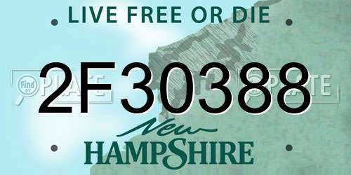 2F30388 New Hampshire License Plate