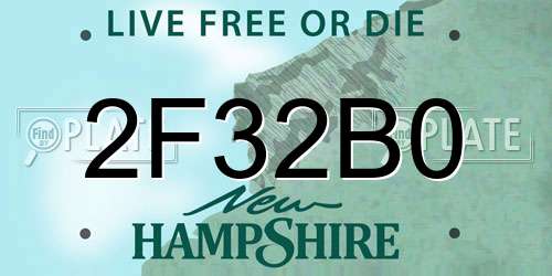 2F32B0 New Hampshire License Plate