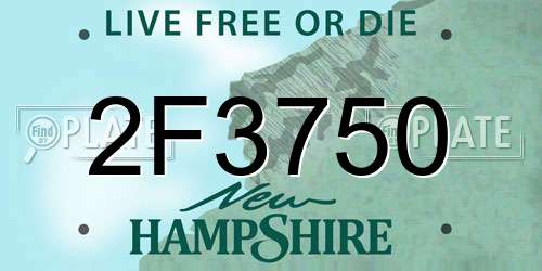 2F3750 New Hampshire License Plate