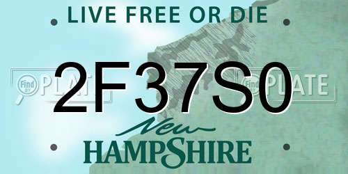 2F37S0 New Hampshire License Plate
