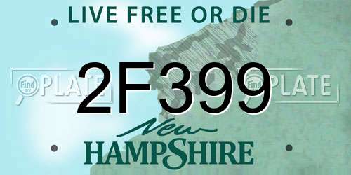 2F399 New Hampshire License Plate