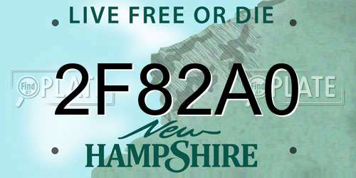 2F82A0 New Hampshire License Plate