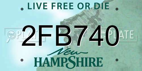 2FB740 New Hampshire License Plate