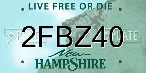 2FBZ40 New Hampshire License Plate
