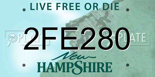 2FE280 New Hampshire License Plate
