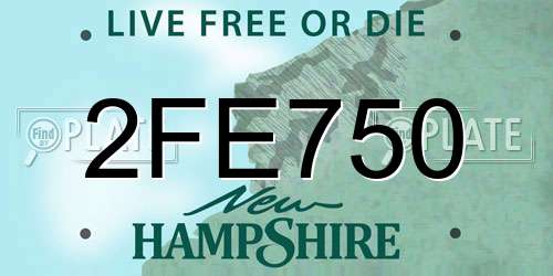 2FE750 New Hampshire License Plate