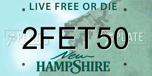 2FET50 New Hampshire License Plate