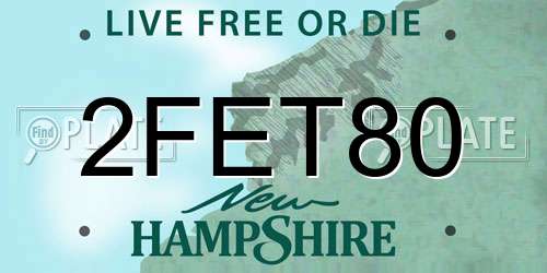 2FET80 New Hampshire License Plate