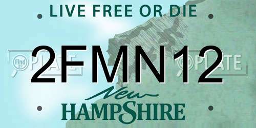 2FMN12 New Hampshire License Plate