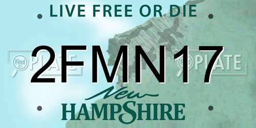 2FMN17 New Hampshire License Plate