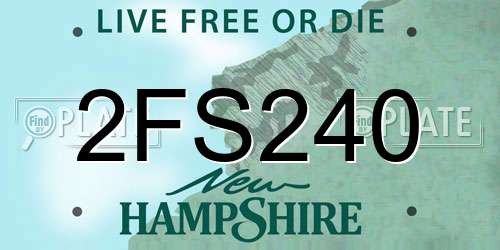 2FS240 New Hampshire License Plate