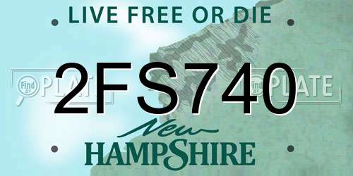 2FS740 New Hampshire License Plate