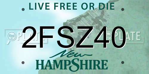 2FSZ40 New Hampshire License Plate