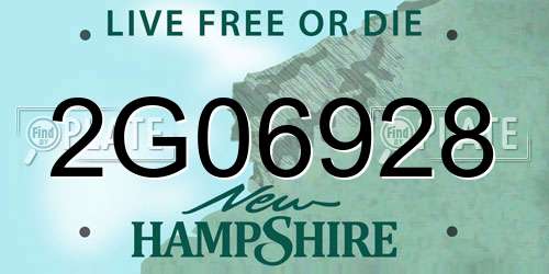 2G06928 New Hampshire License Plate