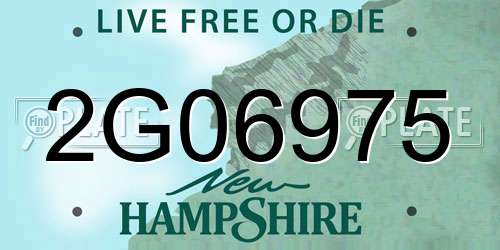 2G06975 New Hampshire License Plate