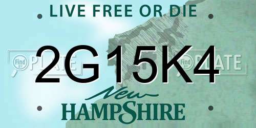 2G15K4 New Hampshire License Plate