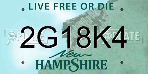 2G18K4 New Hampshire License Plate