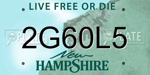 2G60L5 New Hampshire License Plate