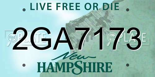 2GA7173 New Hampshire License Plate