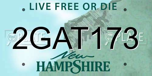 2GAT173 New Hampshire License Plate