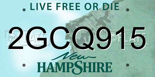2GCQ915 New Hampshire License Plate