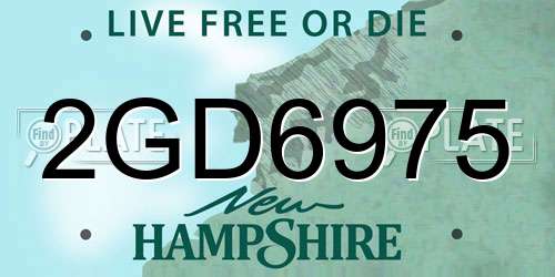 2GD6975 New Hampshire License Plate