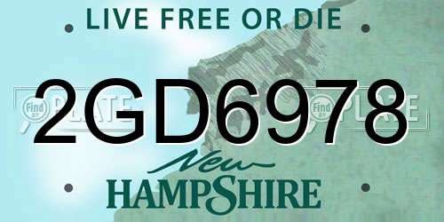 2GD6978 New Hampshire License Plate