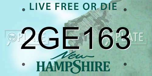 2GE163 New Hampshire License Plate