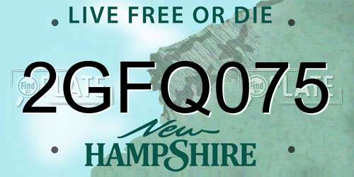 2GFQ075 New Hampshire License Plate