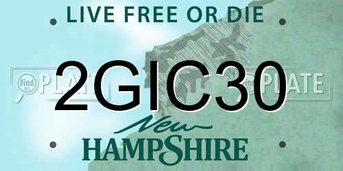 2GIC30 New Hampshire License Plate