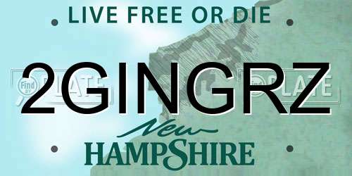 2GINGRZ New Hampshire License Plate