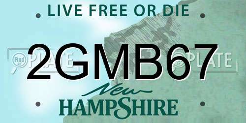 2GMB67 New Hampshire License Plate