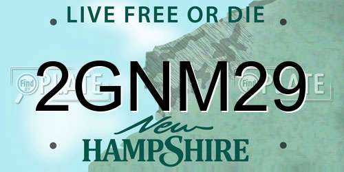 2GNM29 New Hampshire License Plate