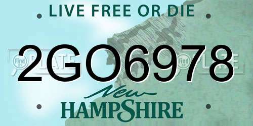 2GO6978 New Hampshire License Plate